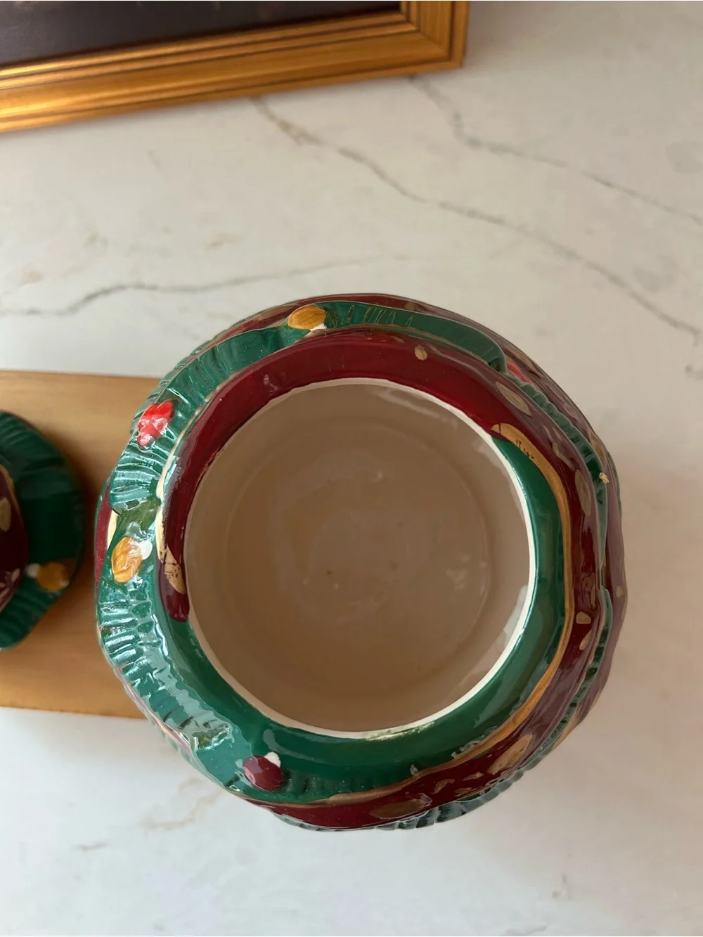 Gibson Classic Christmas Tree Ceramic Snack Cookie Jar Holiday Collection 7.5”